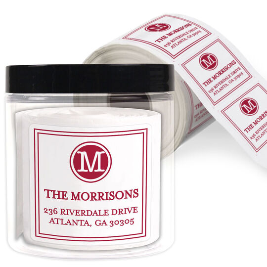 Circle Initial with Address Square Labels